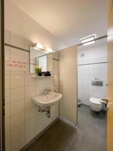 Koupelna v ubytování Hegau Boardinghouse