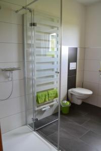 Koupelna v ubytování Zirbenholzwohnung Lochau + 40 fotografií
