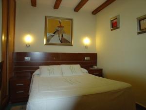 a bedroom with a bed and a picture on the wall at Hotel Santa Teresa in Ávila