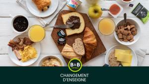 Možnosti snídaně pro hosty v ubytování B&B HOTEL Châteauroux A20 L'Occitane