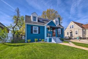 a blue house with a yard at Capitol Heights Home about 5 Mi to National Mall! in Capitol Heights