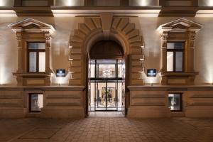 an entrance to a building with an open door at Eurostars Ambassador in Budapest