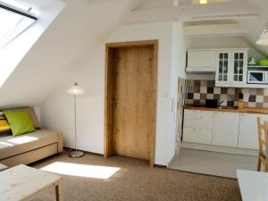 Kuchyň nebo kuchyňský kout v ubytování Apartmány Lhota