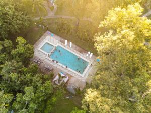 A bird's-eye view of Base Airlie Beach