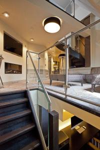 a staircase in a building with a lobby at 't Goude Hooft in The Hague