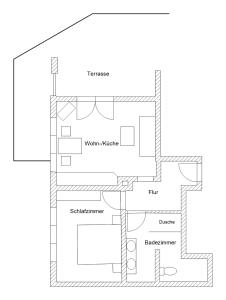 Grundriss eines Hauses in der Unterkunft Gästehaus Wolfgang in Ruhpolding