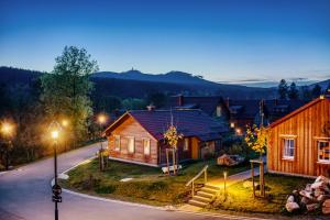 a village in the mountains at night at Das Schierke Harzresort in Schierke