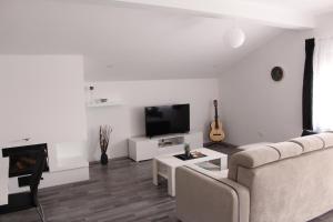 Televízia a/alebo spoločenská miestnosť v ubytovaní Top Floor Apartment