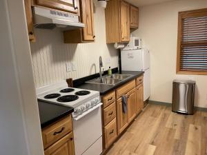 Kuchyň nebo kuchyňský kout v ubytování Pinedale Cozy Cabins