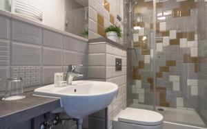 Koupelna v ubytování Hotel Impresja