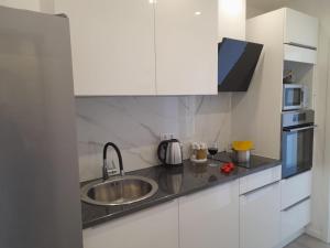 Kuchyň nebo kuchyňský kout v ubytování Apartments San Paulo