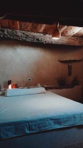 a bedroom with a bed with a lamp on it at NaInshal Siwa in Siwa