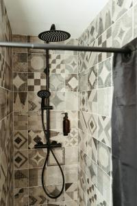 a shower with a shower head in a bathroom at La DOLCE Villetta - appartement de Standing in Mulhouse