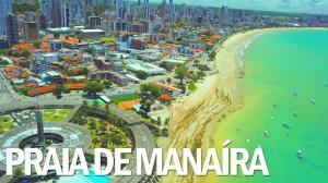 an aerial view of punta de mannar with a beach at Suíte INDIVIDUAL com Ar condicionado em AP Compartilhado in João Pessoa