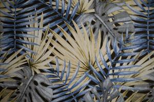 a close up of a blue and silver plant at Hotel Bracamonte in Peñaranda de Bracamonte