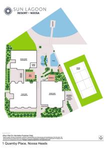 un plan de emplazamiento del motel resort Sun Lagoon en Sun Lagoon Resort en Noosa Heads