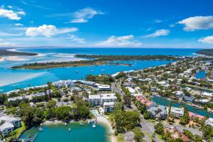 an aerial view of the island of utila at Sun Lagoon Resort in Noosa Heads