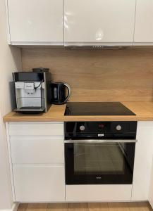 Kuchnia lub aneks kuchenny w obiekcie AL-DOM Apartament Ogrodowa Bocianie Gniazdo z garażem