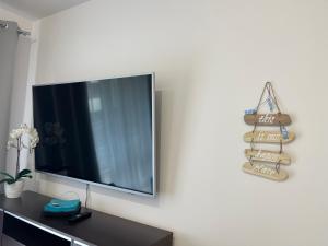 Telewizja i/lub zestaw kina domowego w obiekcie AL-DOM Apartament Ogrodowa Bocianie Gniazdo z garażem