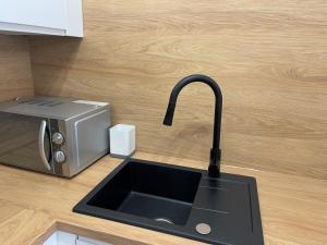 Kuchnia lub aneks kuchenny w obiekcie AL-DOM Apartament Ogrodowa Bocianie Gniazdo z garażem