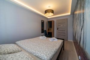 Posteľ alebo postele v izbe v ubytovaní Widok z Centrum