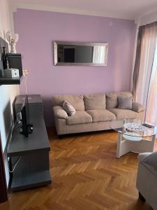 sala de estar con sofá y mesa en Sun & More Apartment, en Crikvenica