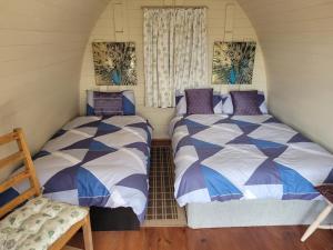 EffernanにあるShannon Estuary Glampingのベッド2台が備わる部屋