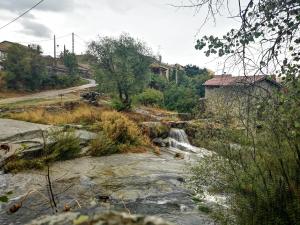 San Martín del PimpollarにあるMolino Navarenasの道路付きの畑の滝