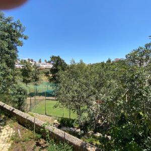 a view of a park with trees and a fence at Casa do Milho in Carvoeiro