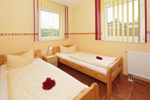 Katil atau katil-katil dalam bilik di Usedom Ferienwohnungen Riwa ruhig