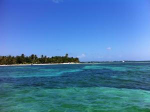 a view of the ocean with an island in the background at San Andres Ultd Inn RNT # 30017 in San Andrés +34 photos