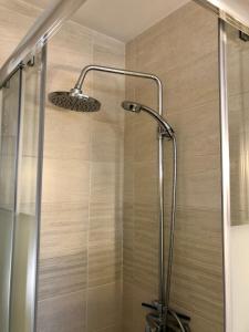 a shower with a shower head in a bathroom at L’annexe in Lunéville