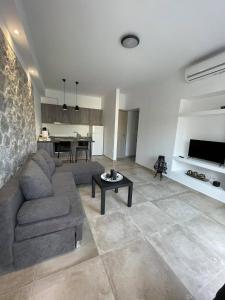 Kuchyň nebo kuchyňský kout v ubytování Armonia - Brand new apartment in Ermioni Village