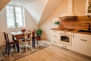 Kuchyň nebo kuchyňský kout v ubytování Nadstandardní luxusní apartmán v centru České Lípy