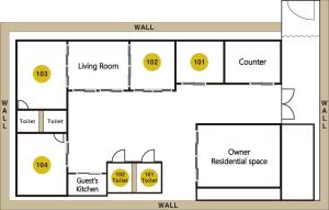 a block diagram of a building at Hanok Guesthouse Suni in Seoul