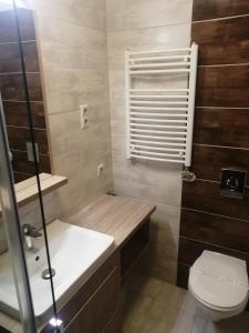 Kúpeľňa v ubytovaní Zafírgyöngy Apartmanok