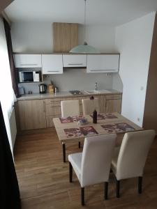 Kuchyň nebo kuchyňský kout v ubytování Zafírgyöngy Apartmanok