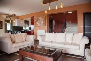 Χώρος καθιστικού στο Villa Tzanatos