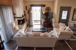 Χώρος καθιστικού στο Villa Tzanatos