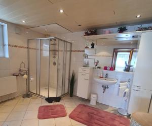 Phòng tắm tại 4 Sterne Ferienwohnung 140 qm im Haus Tina