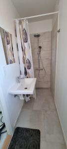 Koupelna v ubytování Storebælt Apartament + 16 fotografií