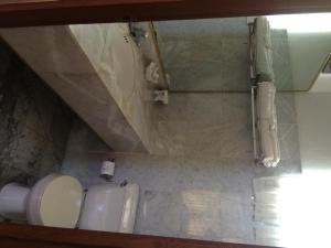 a bathroom with a toilet and a sink at Fort Burt Hotel in Road Town