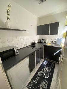 a kitchen with a sink and a counter top at Apartment Altstadt 2 in Pirna