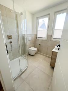 Koupelna v ubytování Dyke Appartements