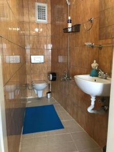un baño con lavabo e inodoro en Marmara House&Apartments, en Estambul 50 fotos más