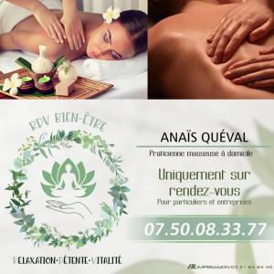 un folleto para un spa con una mujer que recibe un masaje en Appartement T2 bis, 200m de la mer, très calme, en Camiers