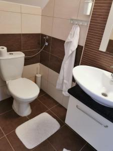 Koupelna v ubytování Tiborc Apartman