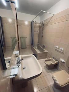 y baño con lavabo y aseo. en Affittacamere da Zippo, en Venzone