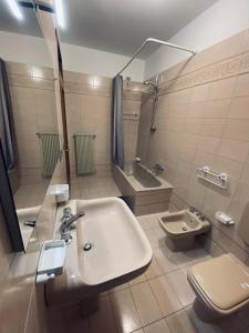 a bathroom with a sink and a toilet at Affittacamere da Zippo in Venzone +19 photos