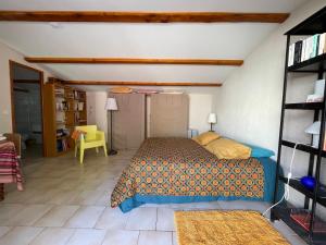 1 dormitorio con 1 cama en una habitación en Studio Ideal for guaranteed special moments - by feelluxuryholidays, en Cabrières-dʼAvignon